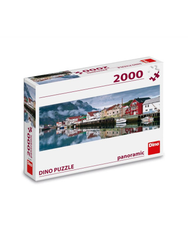 562097,Puzzle panoramic, Orasul pescarilor, 2000 piese - DINO TOYS