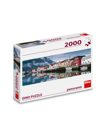 562097,Puzzle panoramic, Orasul pescarilor, 2000 piese - DINO TOYS