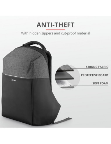 Rucsac Trust Nox Anti-theft Backpack 16" Black,TR-23083