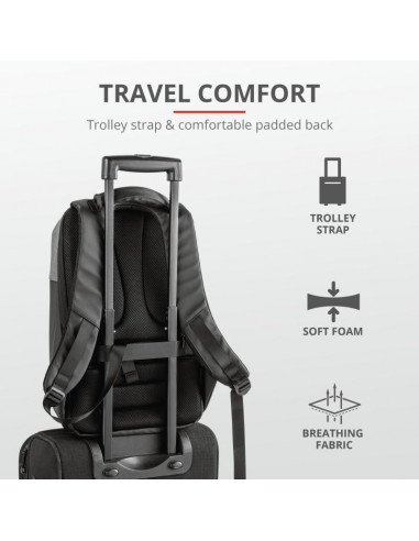 Rucsac Trust Nox Anti-theft Backpack 16" Black,TR-23083