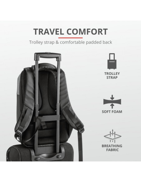 Rucsac Trust Nox Anti-theft Backpack 16" Black,TR-23083