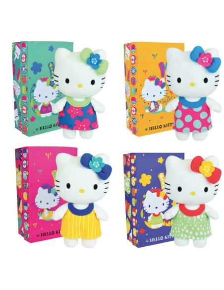 JE024053,Jucarie Plus Jemini 20cm Hello Kitty Floricele Roz