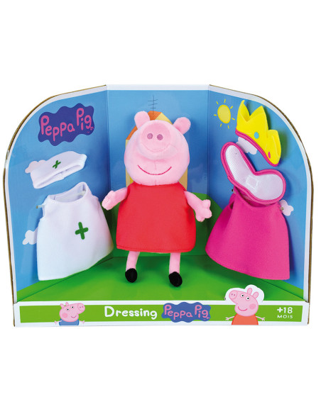 JE023093,Jucarie Plus Jemini Peppa Pig 20cm cu Costumase de Schimb