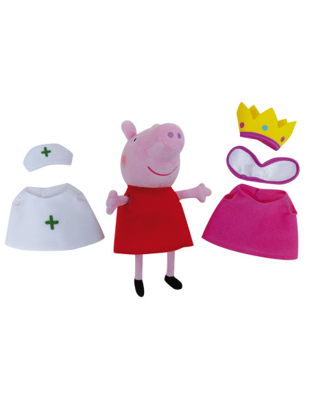 JE023093,Jucarie Plus Jemini Peppa Pig 20cm cu Costumase de Schimb