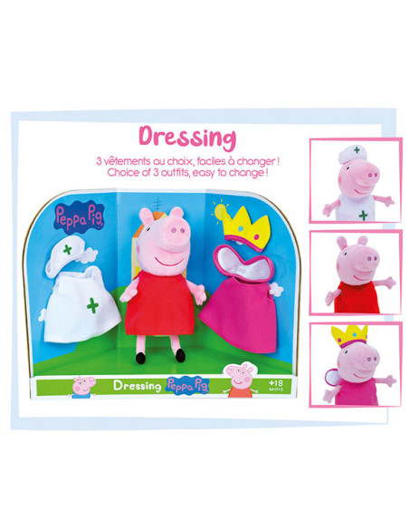 JE023093,Jucarie Plus Jemini Peppa Pig 20cm cu Costumase de Schimb