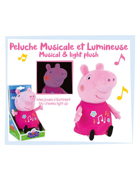 JE023344,Jucarie Plus Muzicala Jemini Cu Lumini 25cm Peppa Pig
