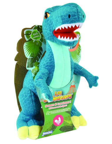 JE024176,Jucarie Plus Muzicala Jemini Cu Lumini 25cm Velociraptor