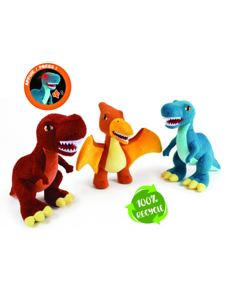 JE024176,Jucarie Plus Muzicala Jemini Cu Lumini 25cm Velociraptor