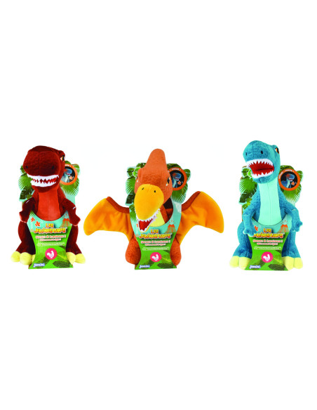 JE024176,Jucarie Plus Muzicala Jemini Cu Lumini 25cm Velociraptor