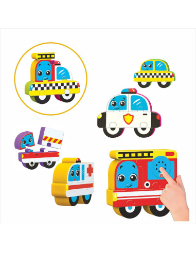 RGRZ6615,Puzzle blocks cu sunete - Vehicule
