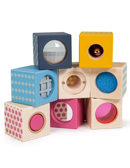 34045,Set 8 cuburi senzoriale din lemn