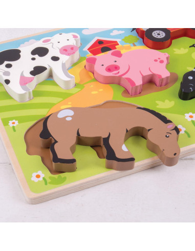 BJ326,Puzzle din lemn - In ograda