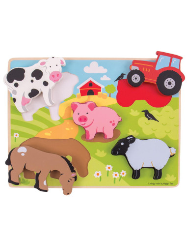 BJ326,Puzzle din lemn - In ograda