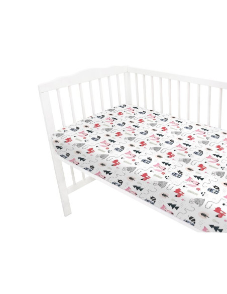 BN-6426972024679,Cearceaf cu elastic, MimiNu, Pentru patut 120X60 cm, Din bumbac certificat Oeko Tex Standard 100, Fox BN-6426972024679,Cearceaf cu elastic, MimiNu, Pentru patut 120X60 cm, Din bumbac certificat Oeko Tex Standard 100, Fox