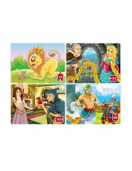 Puzzle Noriel 4 Basme Mari 12, 24, 42, 56,NOR5328