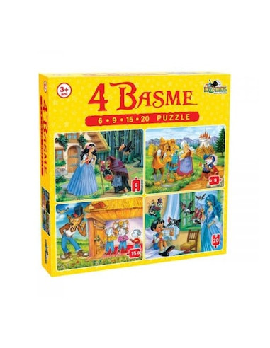 Puzzle Noriel 4 in 1 Basme Mici, 6 - 9 - 15 - 20 piese,NOR2457