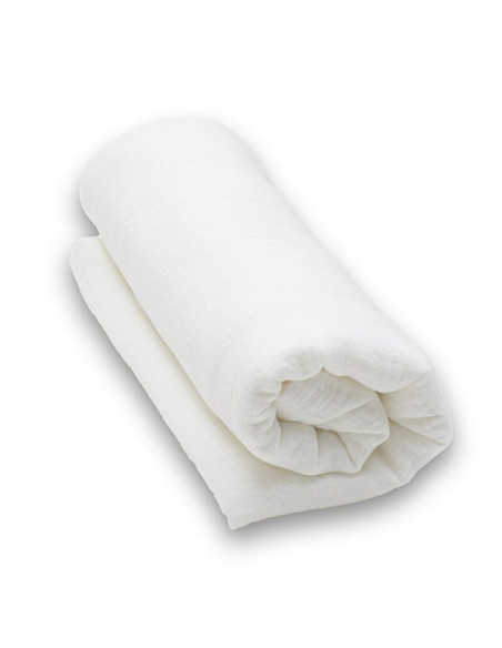 BN-54325,Paturica moale bebe, New Baby, 80x100 cm, Din muselina, 100% bumbac certificat Oeko Tex Standard 100, White