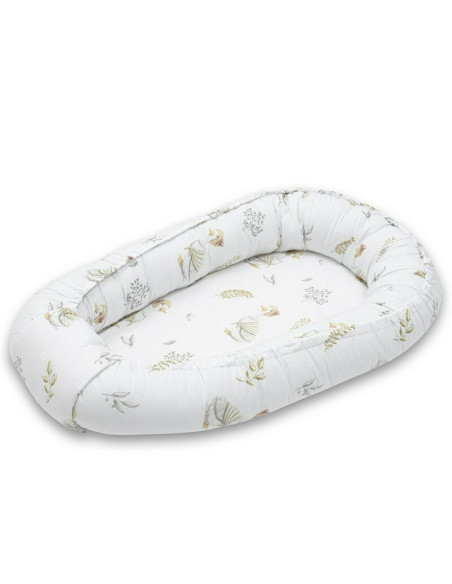 BN-54424,Baby Nest, New Baby, Multifunctional, Cu siret pentru ajustare, Din 100% bumbac, 88x50 cm, 0-3 luni, White Goose