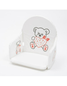 BN-51805,Husa scaun de masa, New Baby, Compatibila cu scaunul de masa Victory, Cu spatii pentru centura de siguranta, Spuma, Whi