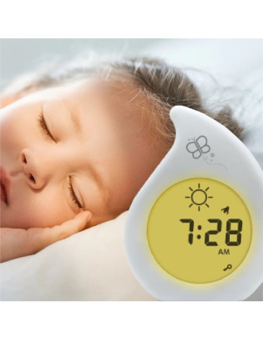 BN-BBL-B0147,Lampa de veghe, BBluv, Klock, Reincarcabila, Cu ceas desteptator, 7 niveluri de luminozitate, Cifre usor de citit, 