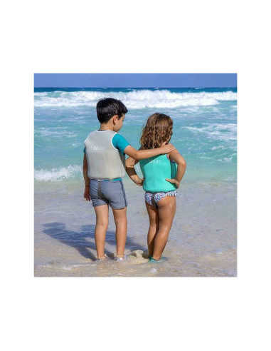 BN-BBL-B0166-GR-M,Vesta pentru inot, BBluv, Naj, Cu protectie solara SPF 50+, Neopren, Medium, 3-6 ani, Grey