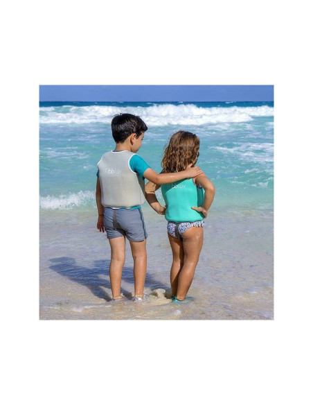 BN-BBL-B0166-GR-M,Vesta pentru inot, BBluv, Naj, Cu protectie solara SPF 50+, Neopren, Medium, 3-6 ani, Grey