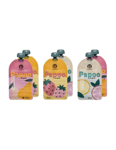 BN-901999,Set de pungi, Petite&Mars, Papoo, Pentru mancare, Reutilizabile, Perfect pentru calatorii, Fara BPA, 150 ml, Multicolo BN-901999,Set de pungi, Petite&Mars, Papoo, Pentru mancare, Reutilizabile, Perfect pentru calatorii, Fara BPA, 150 ml, Multicolo