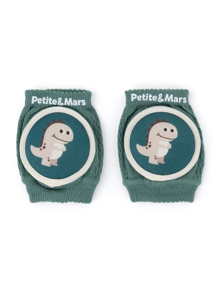 BN-522817,Genunchiere cu pernute, Petite&Mars, Cu elastic, Material respirabil, Stratul antiderapant, 13x10 cm, 6 luni+, Verde