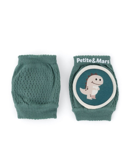 BN-522817,Genunchiere cu pernute, Petite&Mars, Cu elastic, Material respirabil, Stratul antiderapant, 13x10 cm, 6 luni+, Verde