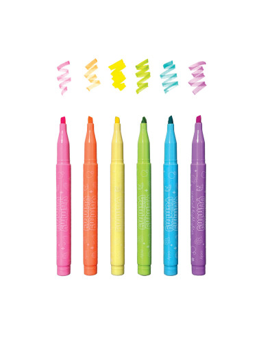 130-106,Markere parfumate Yummy Yummy cu varf flexibil - Set de 6