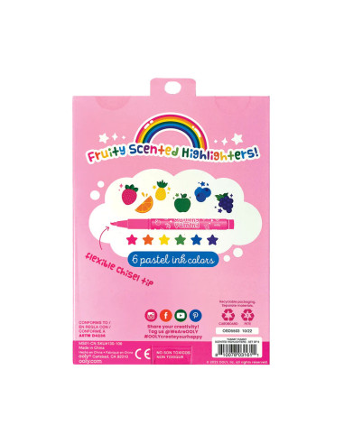 130-106,Markere parfumate Yummy Yummy cu varf flexibil - Set de 6