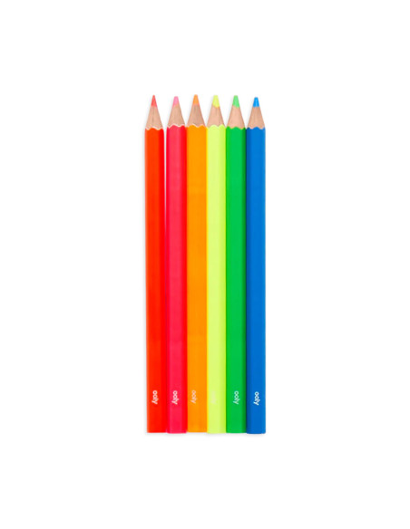 128-167,Creioane Colorate Neon Jumbo Brights - set de 6