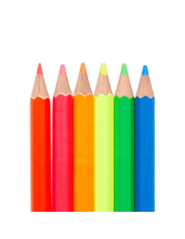 128-167,Creioane Colorate Neon Jumbo Brights - set de 6