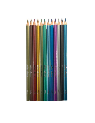 128-178,Creioane Colorate Metalice Color Sheen - Set de 12