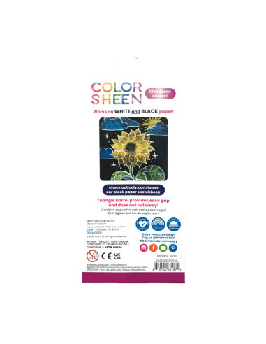 128-178,Creioane Colorate Metalice Color Sheen - Set de 12