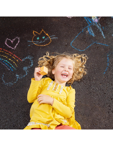 124-007,Creta lavabila Chalk-O-Rama, set de 12 cuburi, perfecta pentru desen pe asfalt