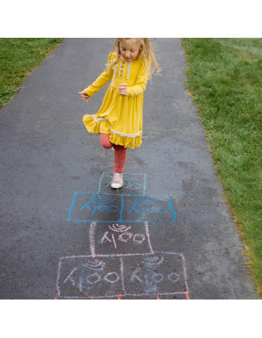 124-007,Creta lavabila Chalk-O-Rama, set de 12 cuburi, perfecta pentru desen pe asfalt