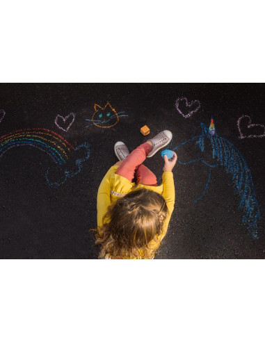 124-007,Creta lavabila Chalk-O-Rama, set de 12 cuburi, perfecta pentru desen pe asfalt