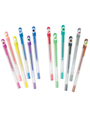 132-14,Pixuri cu gel colorate cu sclipici, parfumate, Yummy Yummy - Set de 12