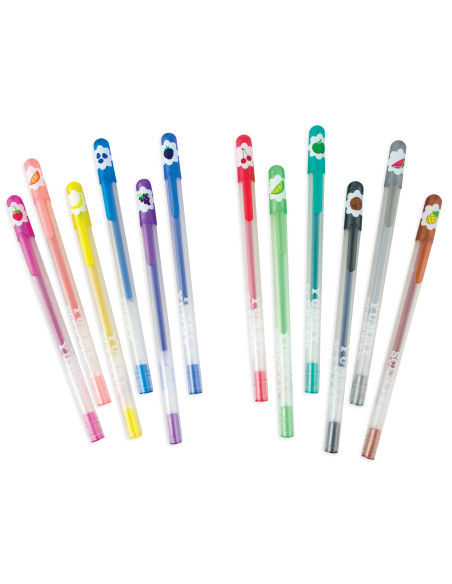 132-14,Pixuri cu gel colorate cu sclipici, parfumate, Yummy Yummy - Set de 12