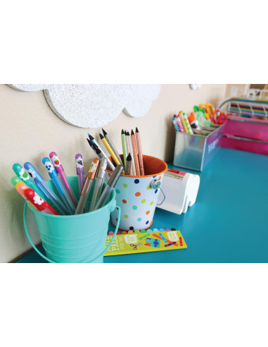 132-14,Pixuri cu gel colorate cu sclipici, parfumate, Yummy Yummy - Set de 12