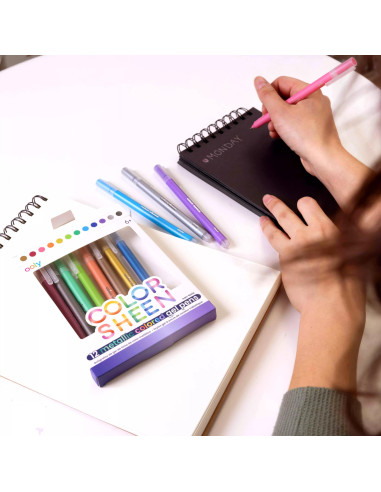 132-151,Pixuri cu gel colorate Metalice Color Sheen - Set de 12