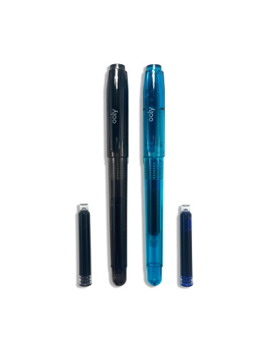 132-153,Stilouri Splendid Duo - set de 2 stilouri cu 4 rezerve de cerneala albastra si neagra