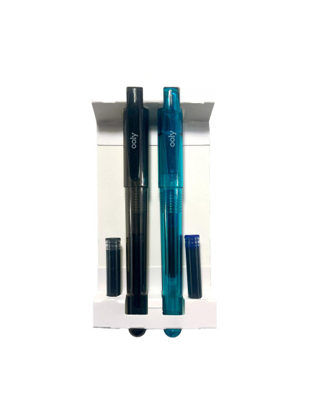 132-153,Stilouri Splendid Duo - set de 2 stilouri cu 4 rezerve de cerneala albastra si neagra