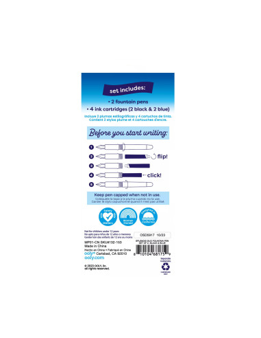 132-153,Stilouri Splendid Duo - set de 2 stilouri cu 4 rezerve de cerneala albastra si neagra