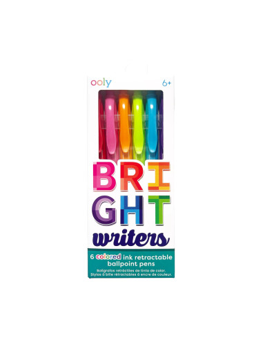 132-154,Pixuri colorate retractabile Bright Writers - set de 6