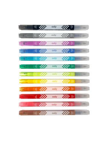 130-112,Carioci duble cu stampila patrata si varf subtire - set de 12