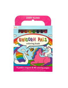 138-026,Set carte de colorat si creioane colorate - portabil, Unicorni