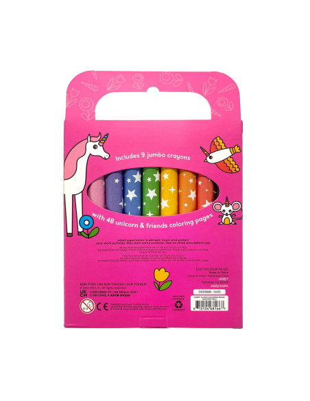 138-026,Set carte de colorat si creioane colorate - portabil, Unicorni