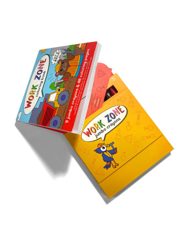 138-027,Set carte de colorat si creioane colorate - portabil, Constructii